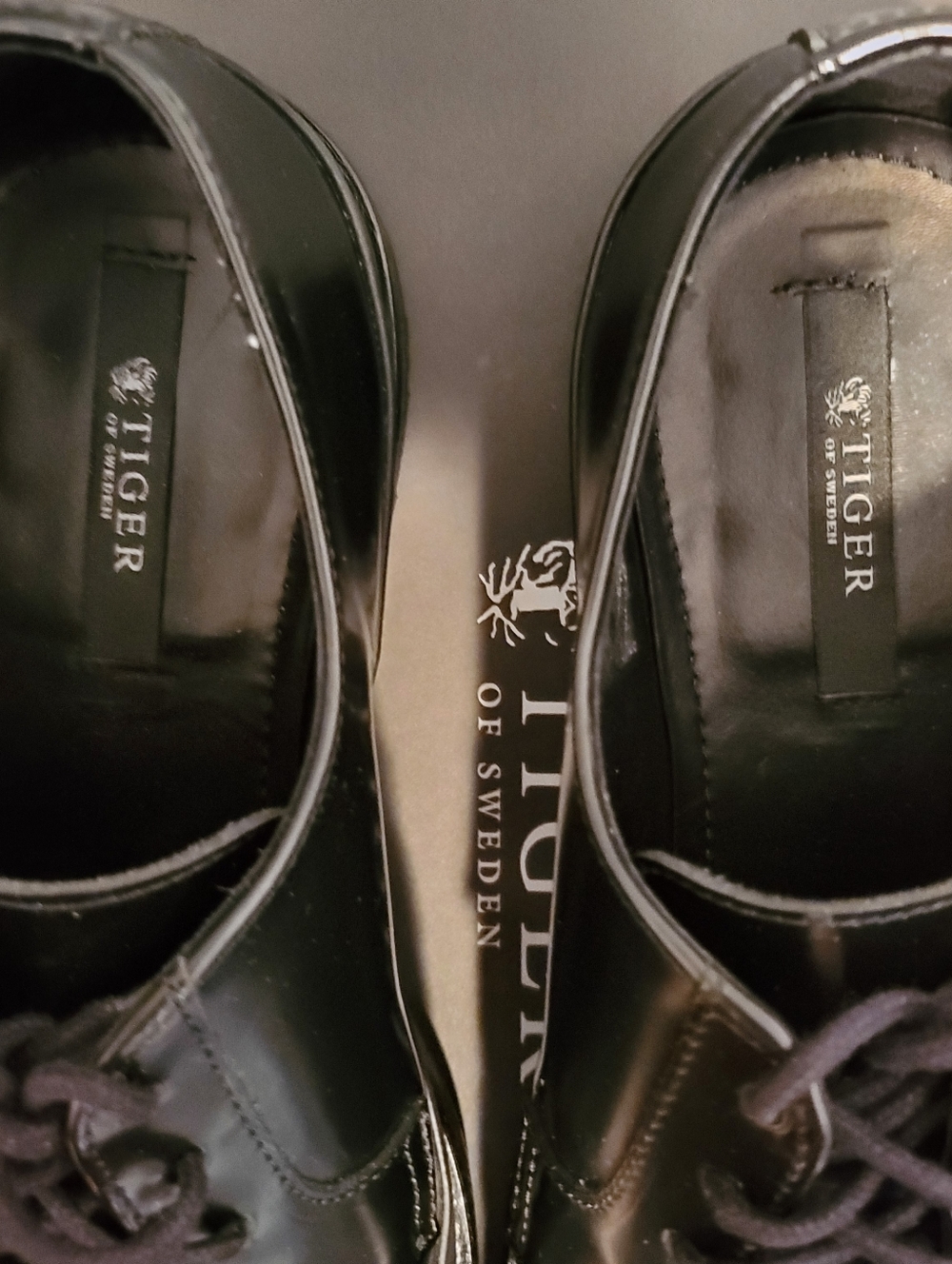 Tiger Of Sweden Signature Men’s Black Leather Derby Shoes - Picture 13 of 16